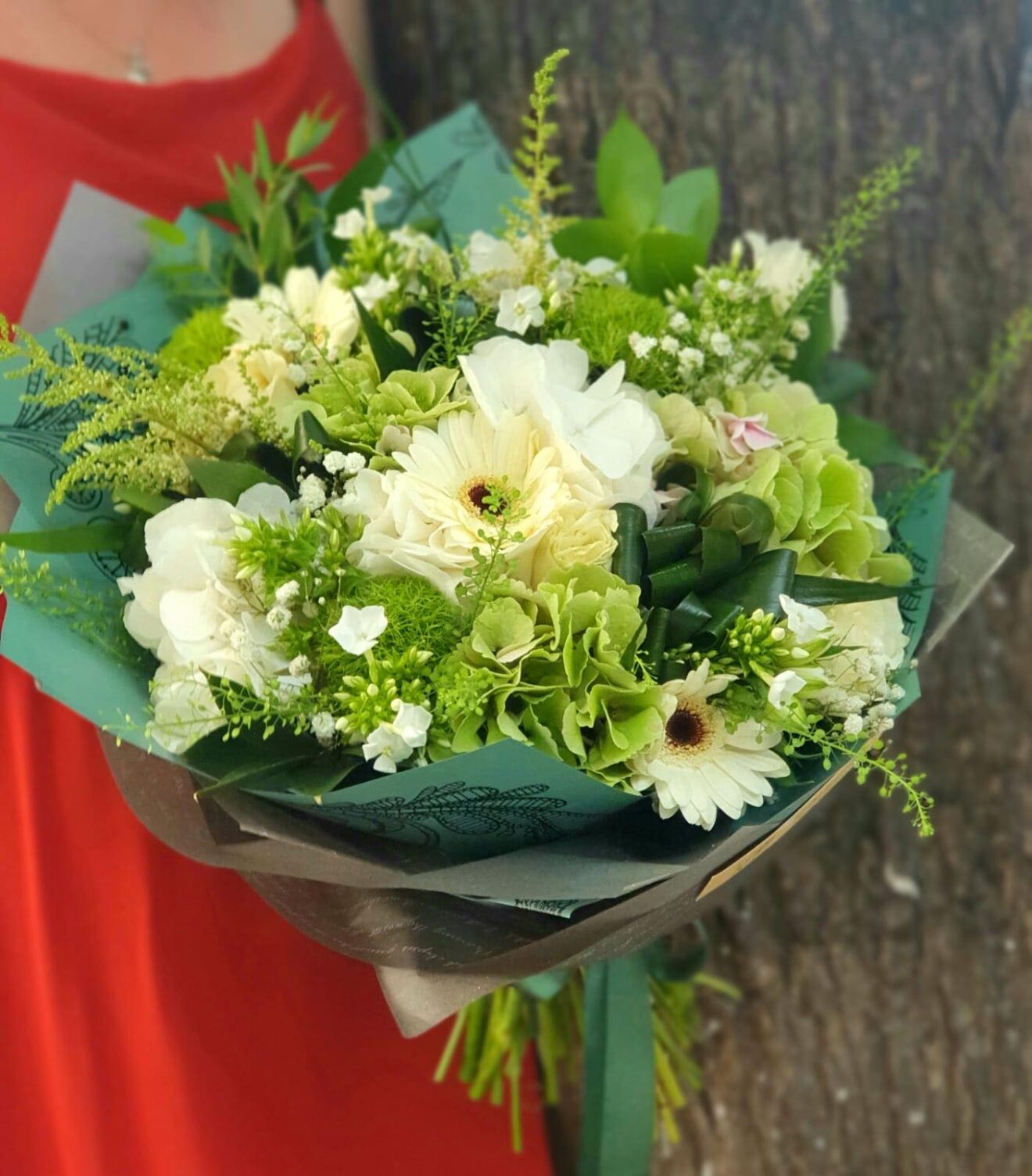 Buchet hortensie,gerbera,astilbe