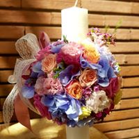 Lumanare botez mix de flori
