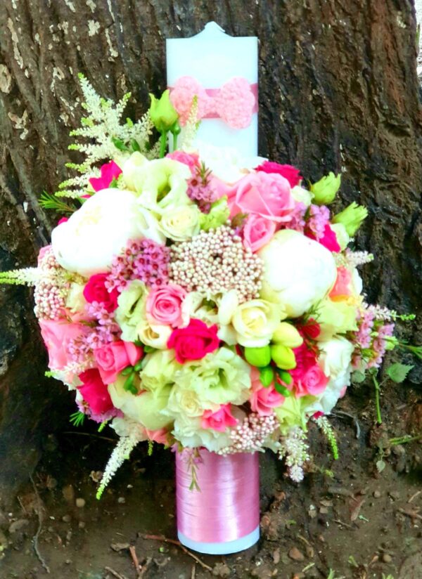 Lumanare botez mix de flori