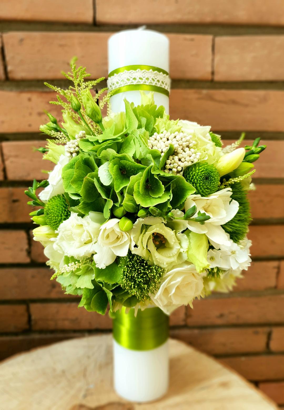 Lumanare botez mix de flori