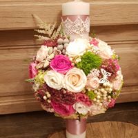 Lumanare botez mix de flori