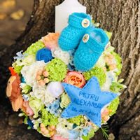Lumanare botez mix de flori
