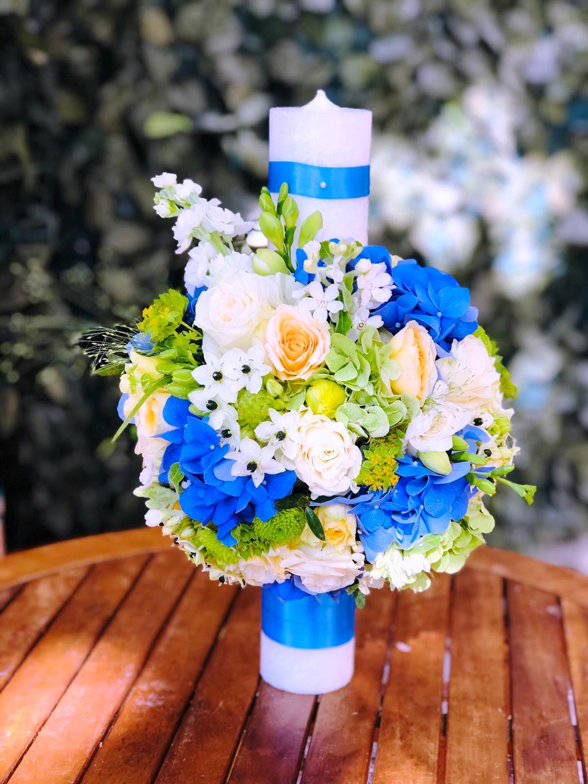 Lumanare botez mix de flori