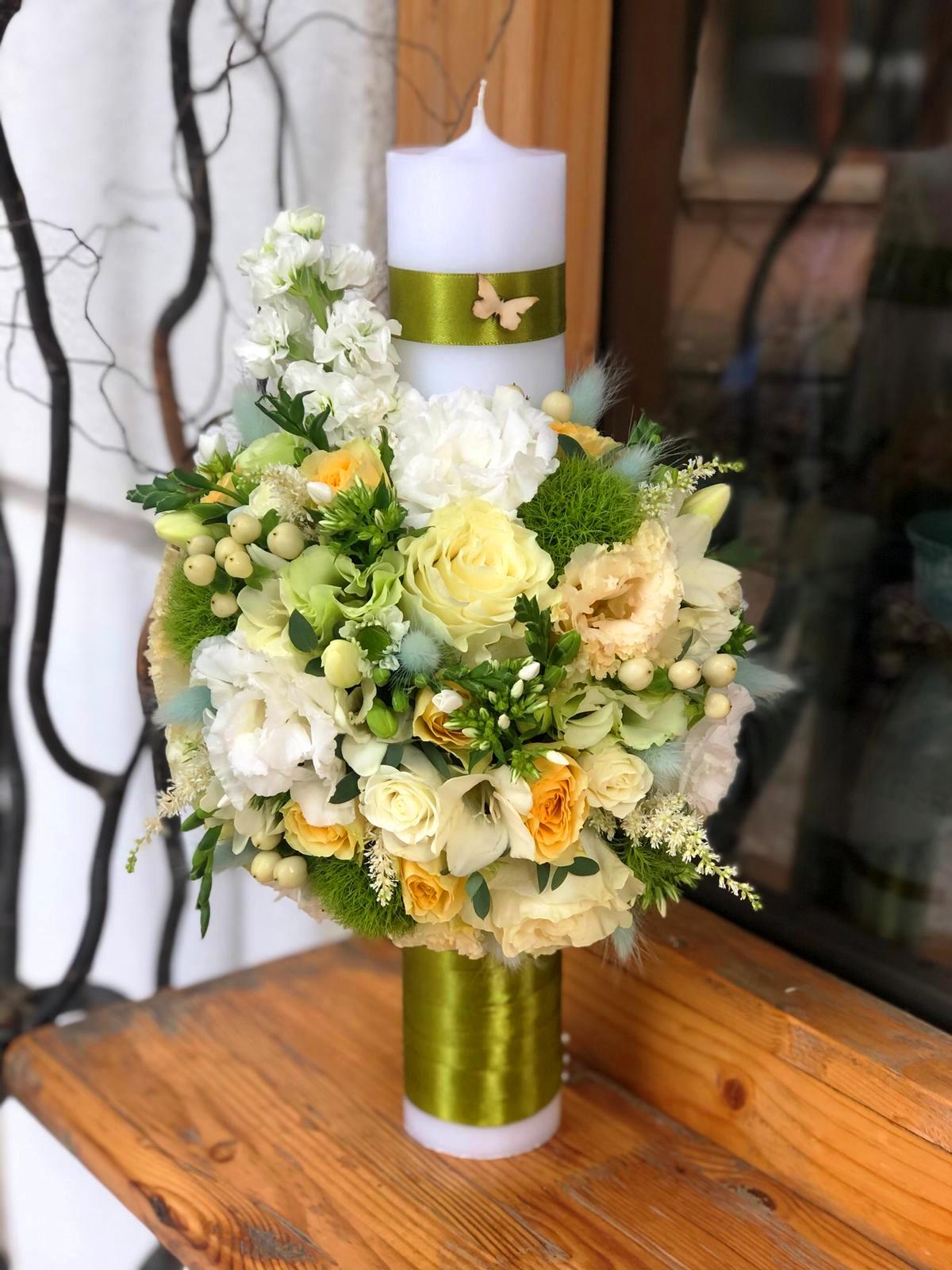 Lumanare botez mix de flori