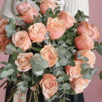 Buchet cu trandafiri roz Coraille