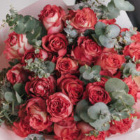 Buchet intens cu trandafiri Salmon Orange