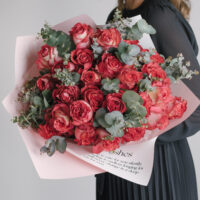 Buchet intens cu trandafiri Salmon Orange