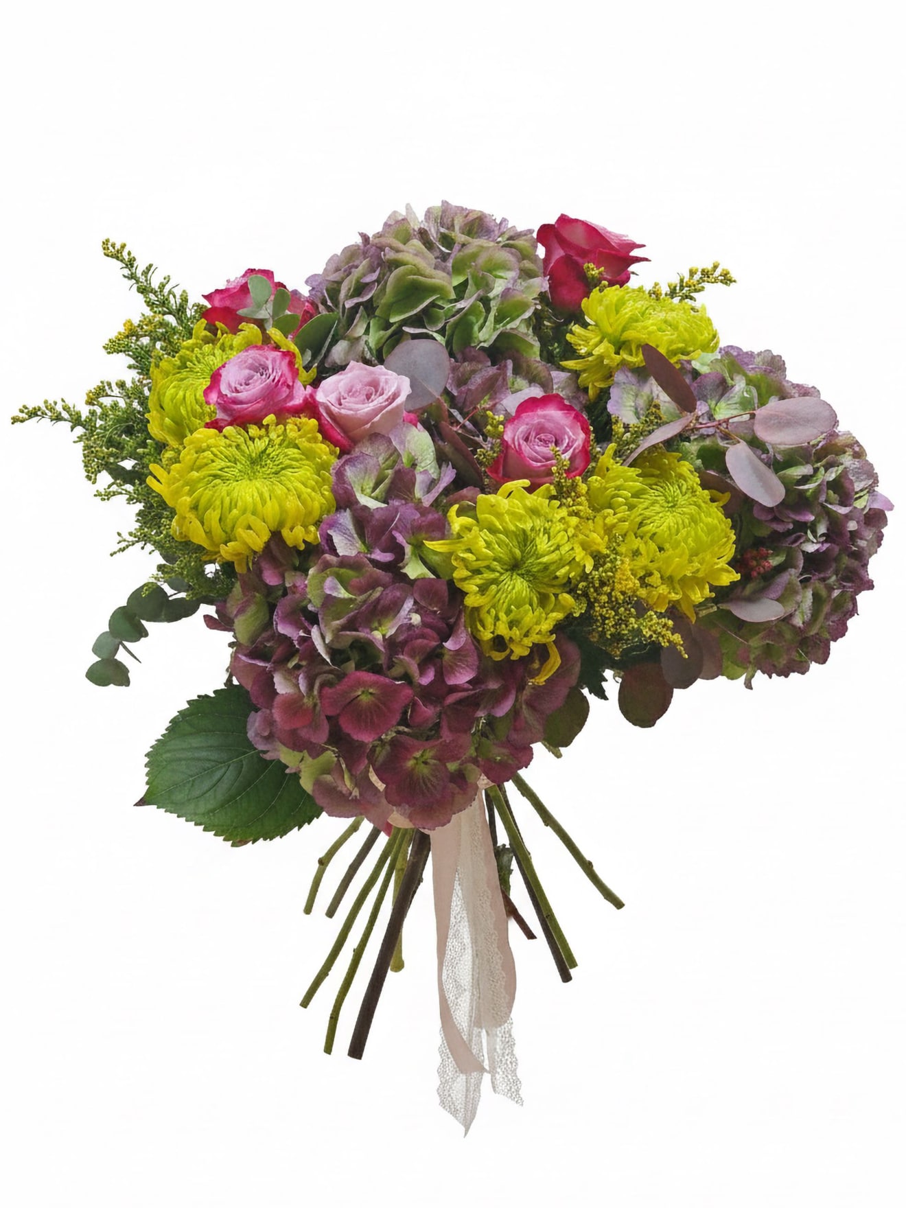 Hortensie și crizanteme de toamnă