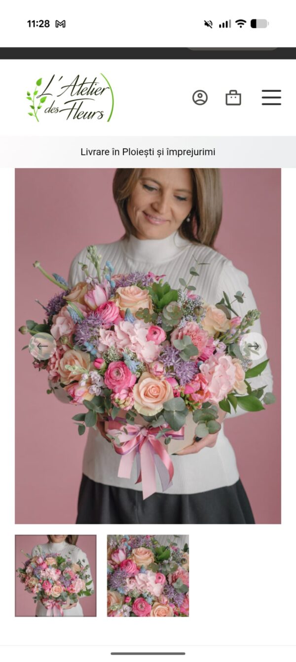 Aranjament cu flori roz Deluxe